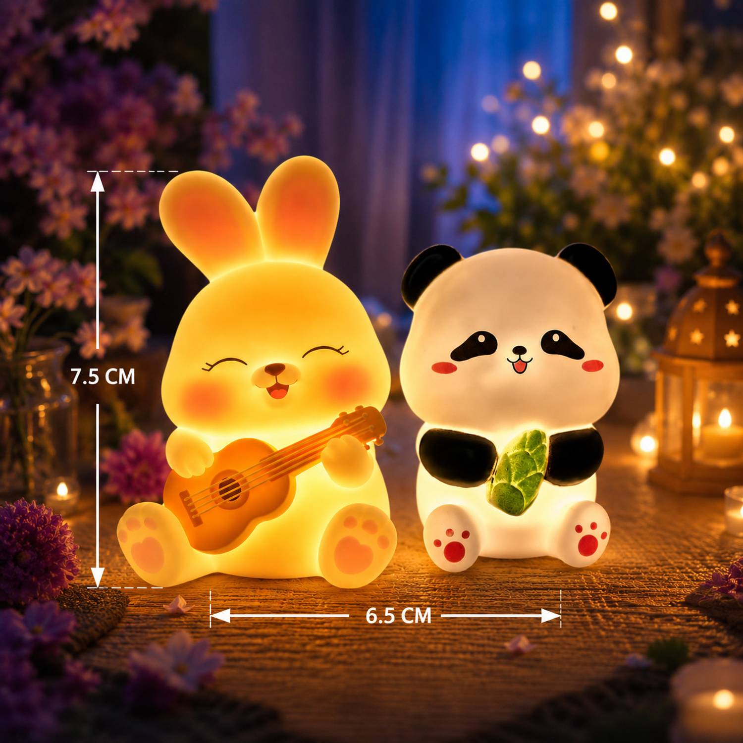 CUTE Bunny & Panda LED Night Lamp Combo - Image 2