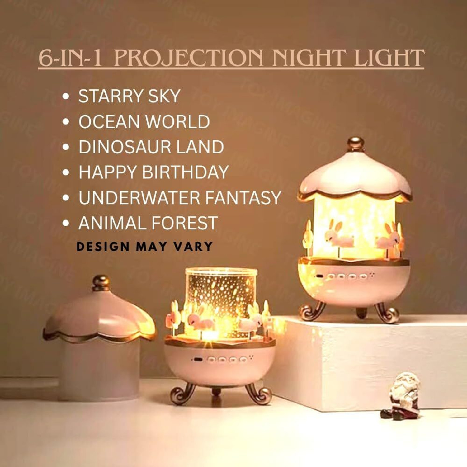 Image of votozi Plastic Bunny Night Light Cabin Projector Lamp Night Lamp
