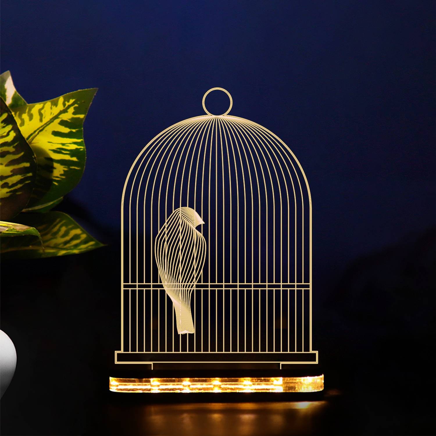 StarLaser 3D Illusion Bird cage Night lamp for Home Decor Light w