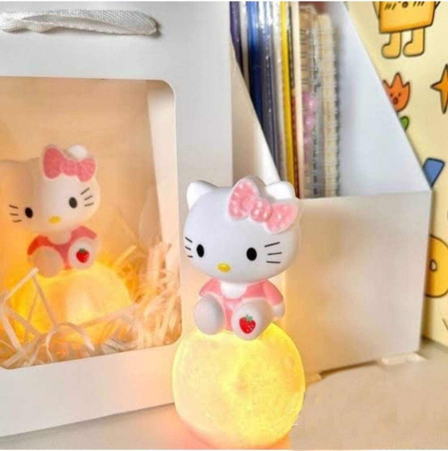 ARRX Hello Kitty Sanrio 3D Ball Night Lamp USB Table Lamp Colorful