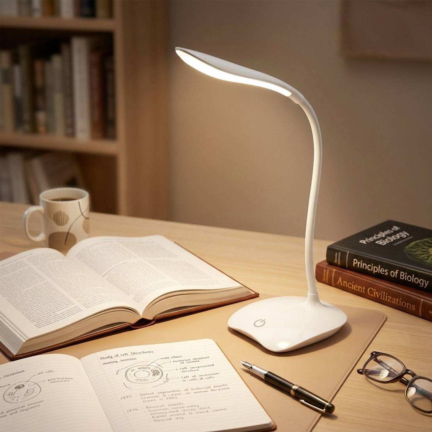 24 ENERGY NeonGlow Study Lamp (9.5 cm, White)
