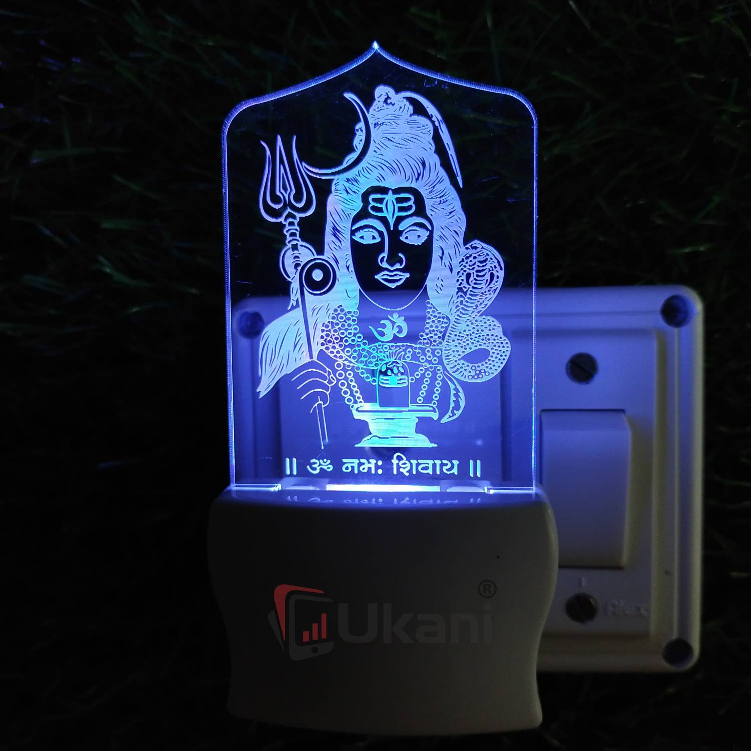 UKANI GOD SHIV Acrylic 3D Illusion RGB 7 Colour Changing LED Plug