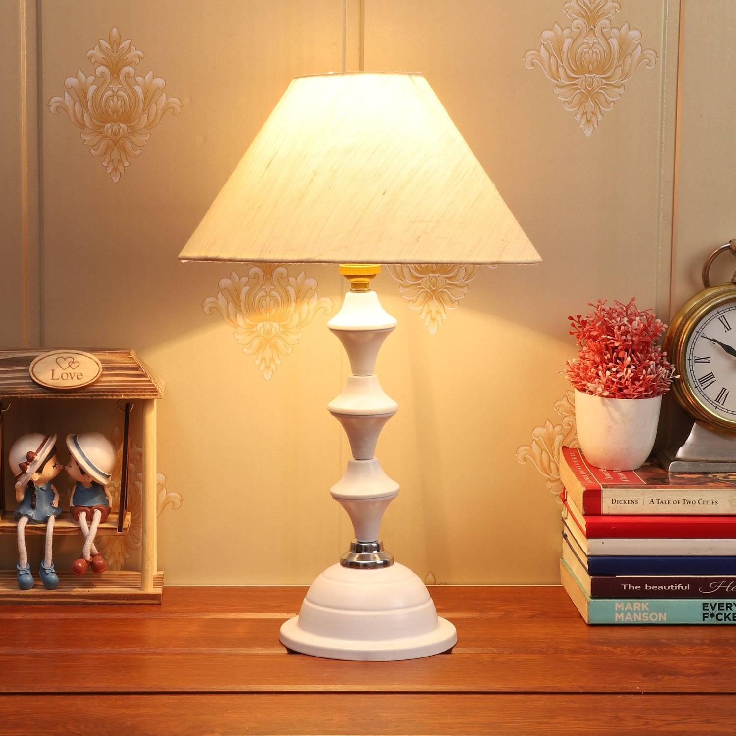 BrightDaisy Table LampElectric_Decorative_Beige pack of 1_n150 Ta