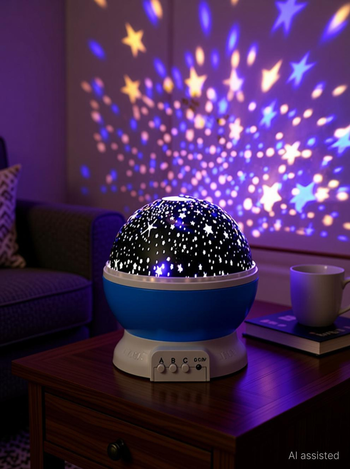 Image of OXPER Round Star Master Projector LED Night lamp and Rotating 4 Mode Sky Star Master Mini Projector Lamp for Kid's Room Decoration Night Lamp Night Lamp (15 cm, Multicolor) Night Lamp