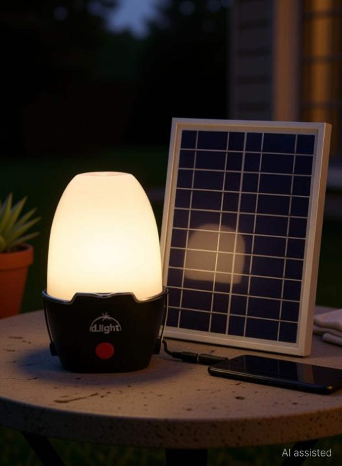 Image of d.light S670 solar light with mobile charging for indoor and outdoor Table Lamp