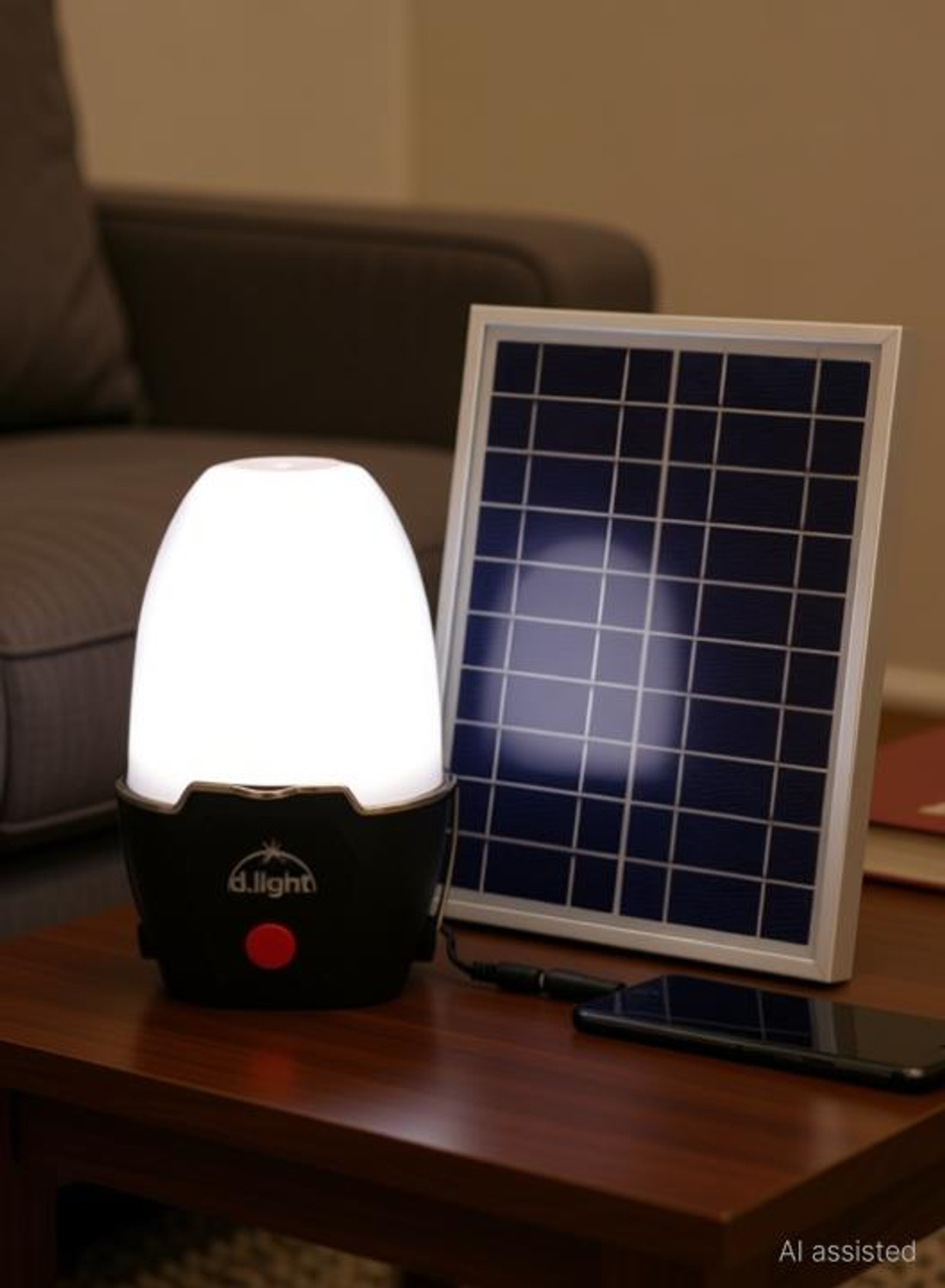 Image of d.light S670 solar light with mobile charging for indoor and outdoor Table Lamp