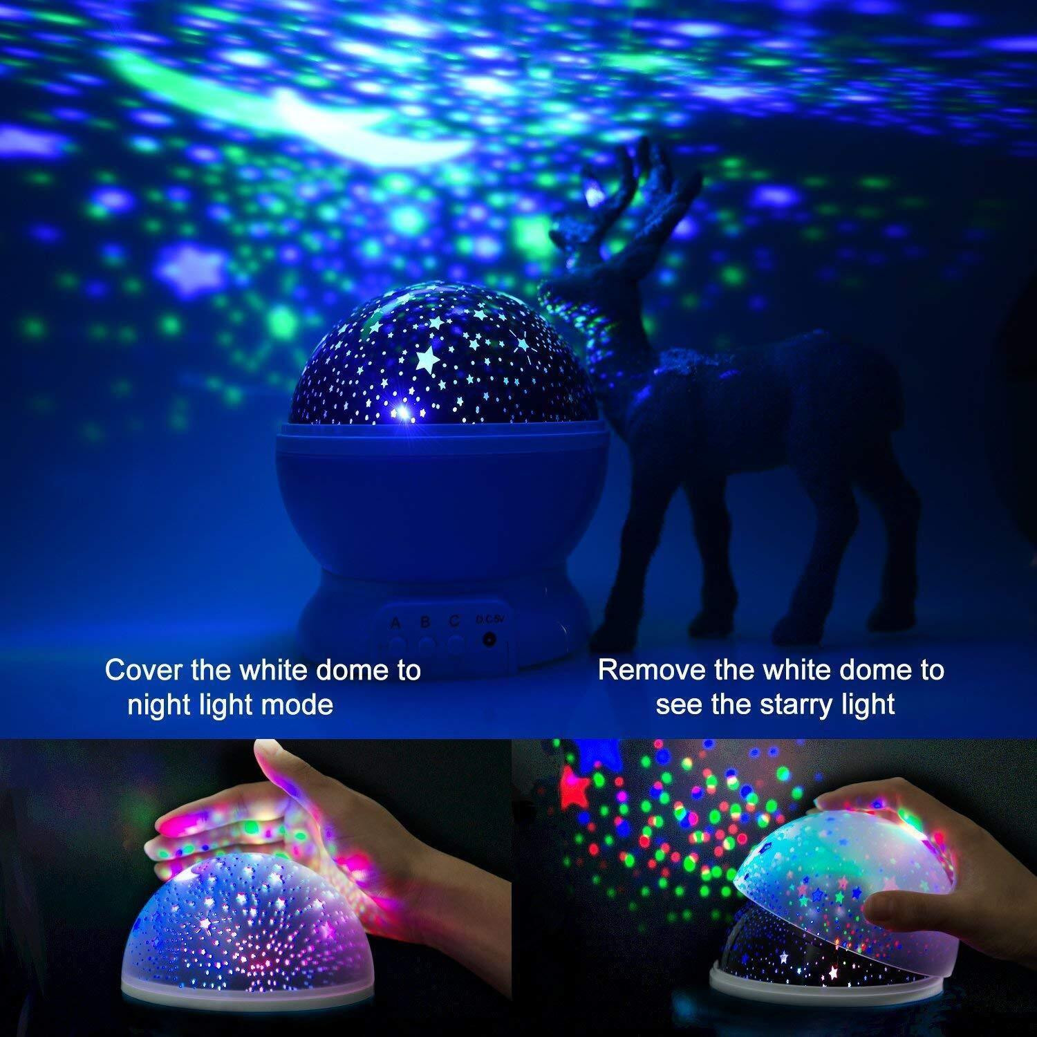 Image of TOYTONIC Star Projector Night Light | Rotating Galaxy Lamp for Kids | LED Room Decor Slingshots