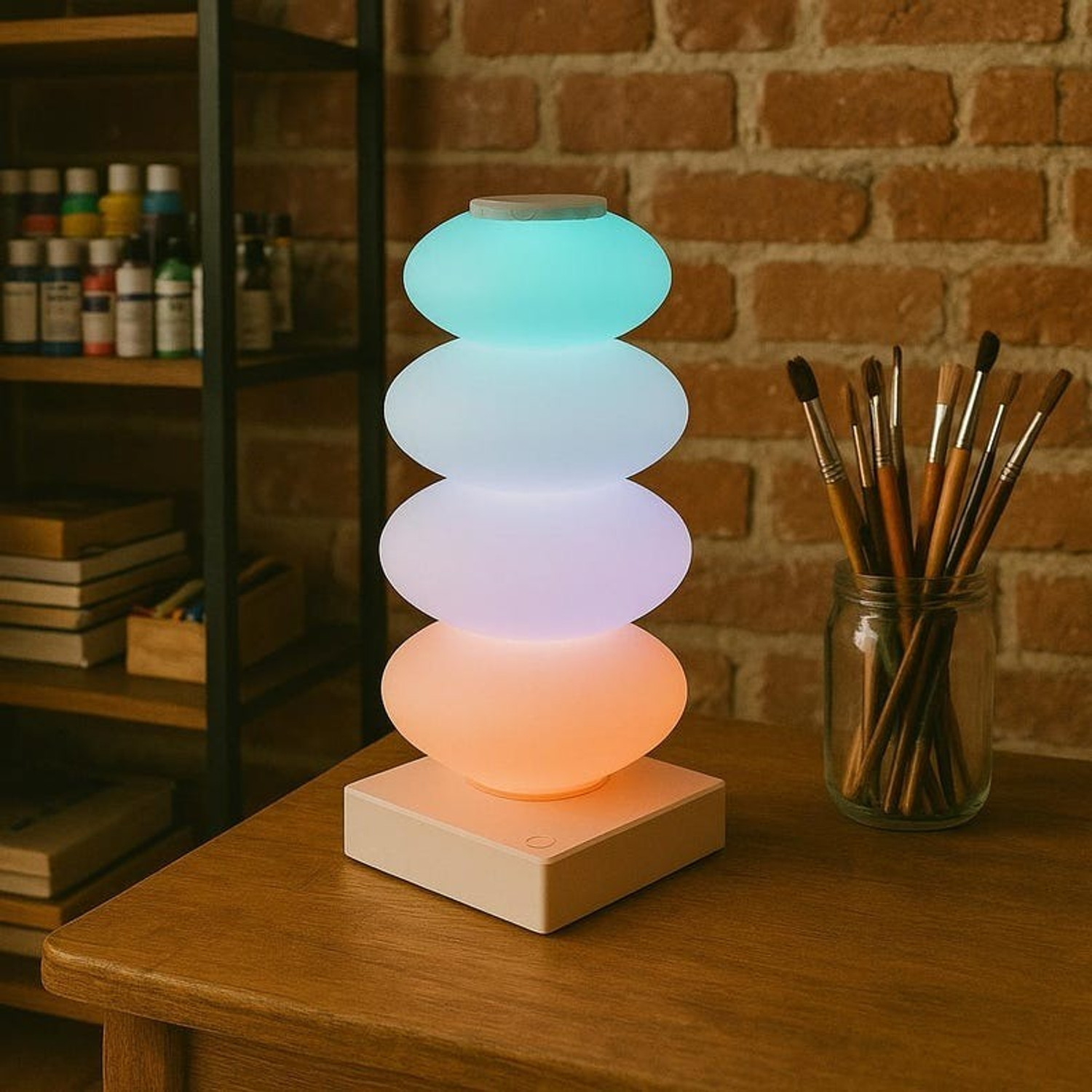 Image of EMERGE Aesthetic Stacked Pebble Lamp Table Lamp