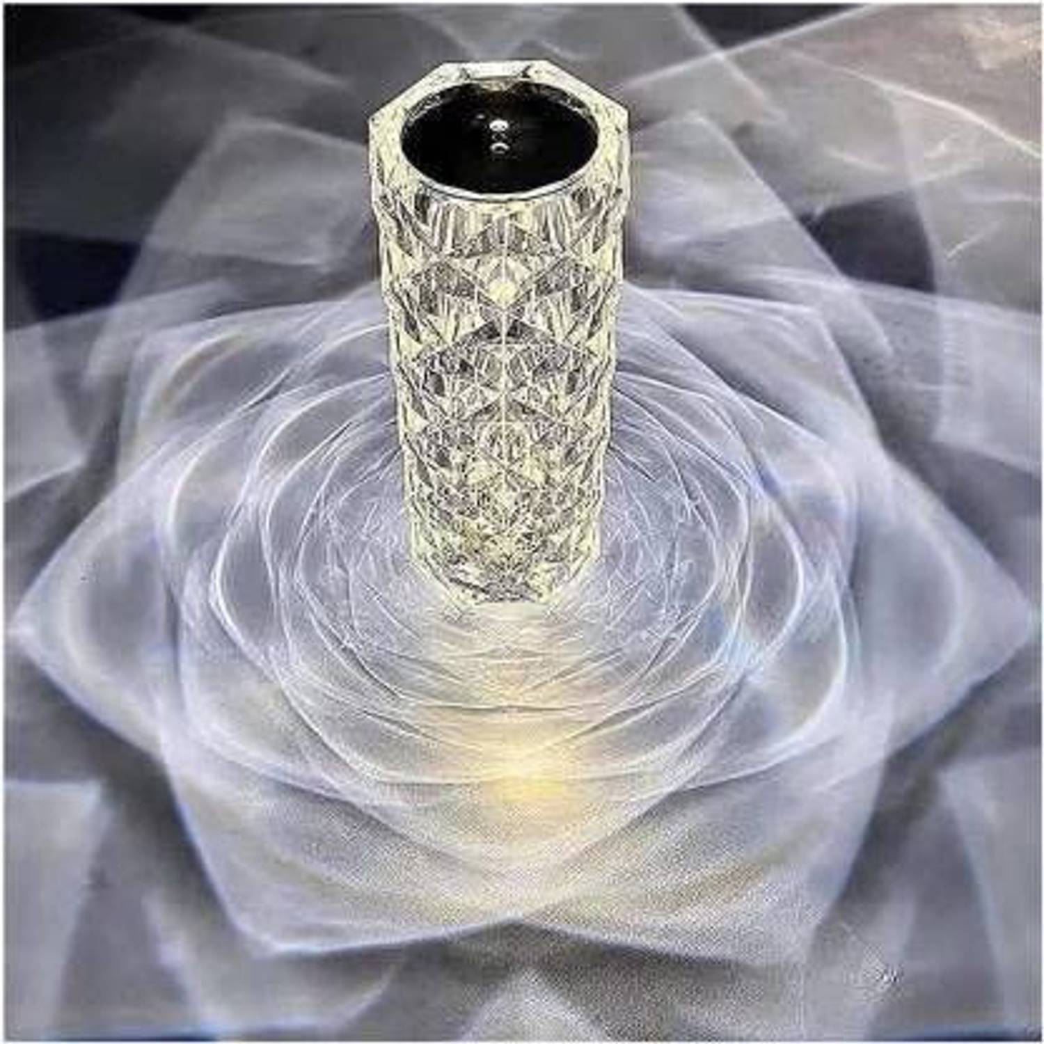 ABC Crystal 16 Color Changing Rose Diamond USB Recharge Touch Bed