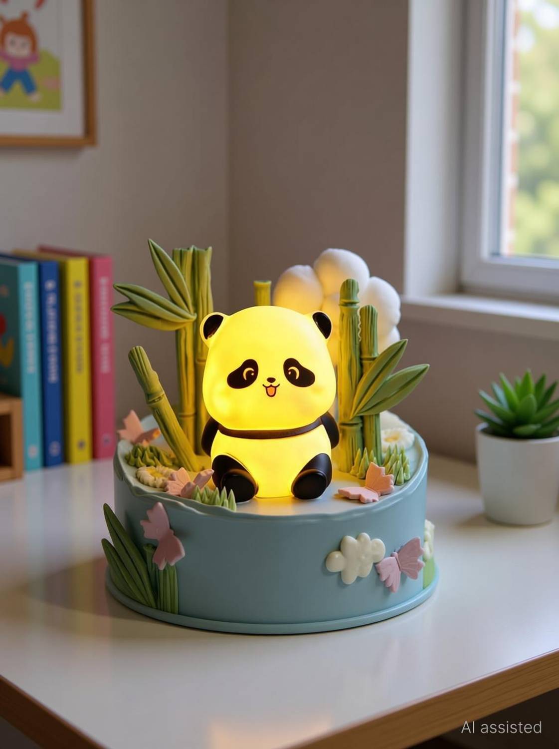 Bloombec Mini Panda Night Light – Yellow LED Decorative Lamp for Kids, Girls, Boys Night Lamp