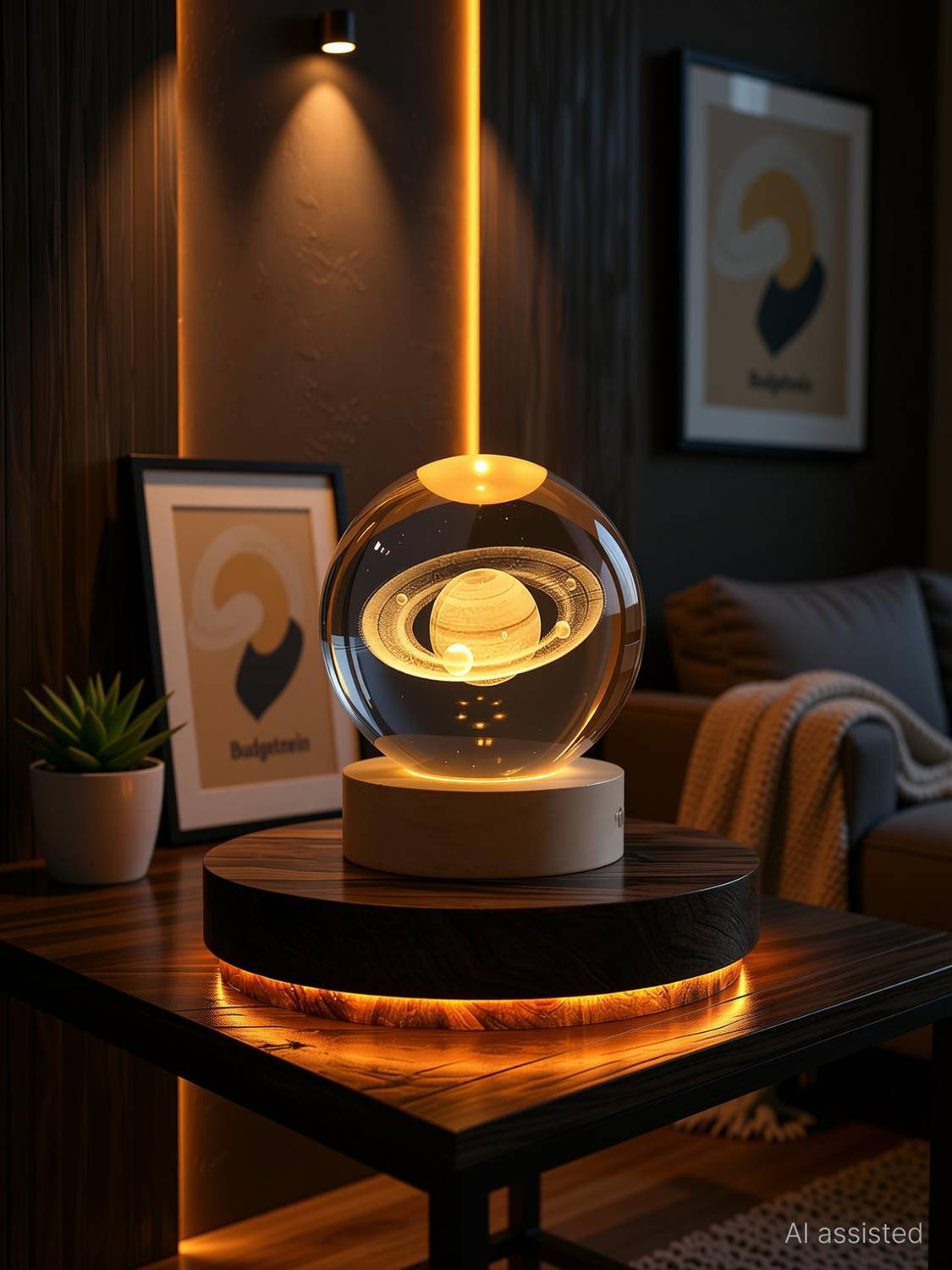 Budgetmein Celestial Ball Saturn 3D Galaxy Night Lamp - Image 1