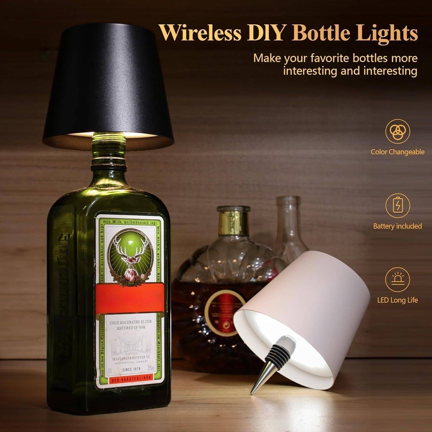 Wine Bottle lamp 「Double Exposure」 bottle-lamp-led-wireless-wine-