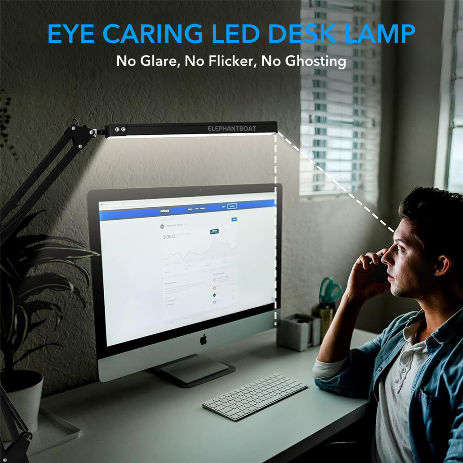Image of SUPVOX LED Desk Lamp USB Plug Flexible Arm 3 Color Dimmable Light for Study Crafting Study Lamp