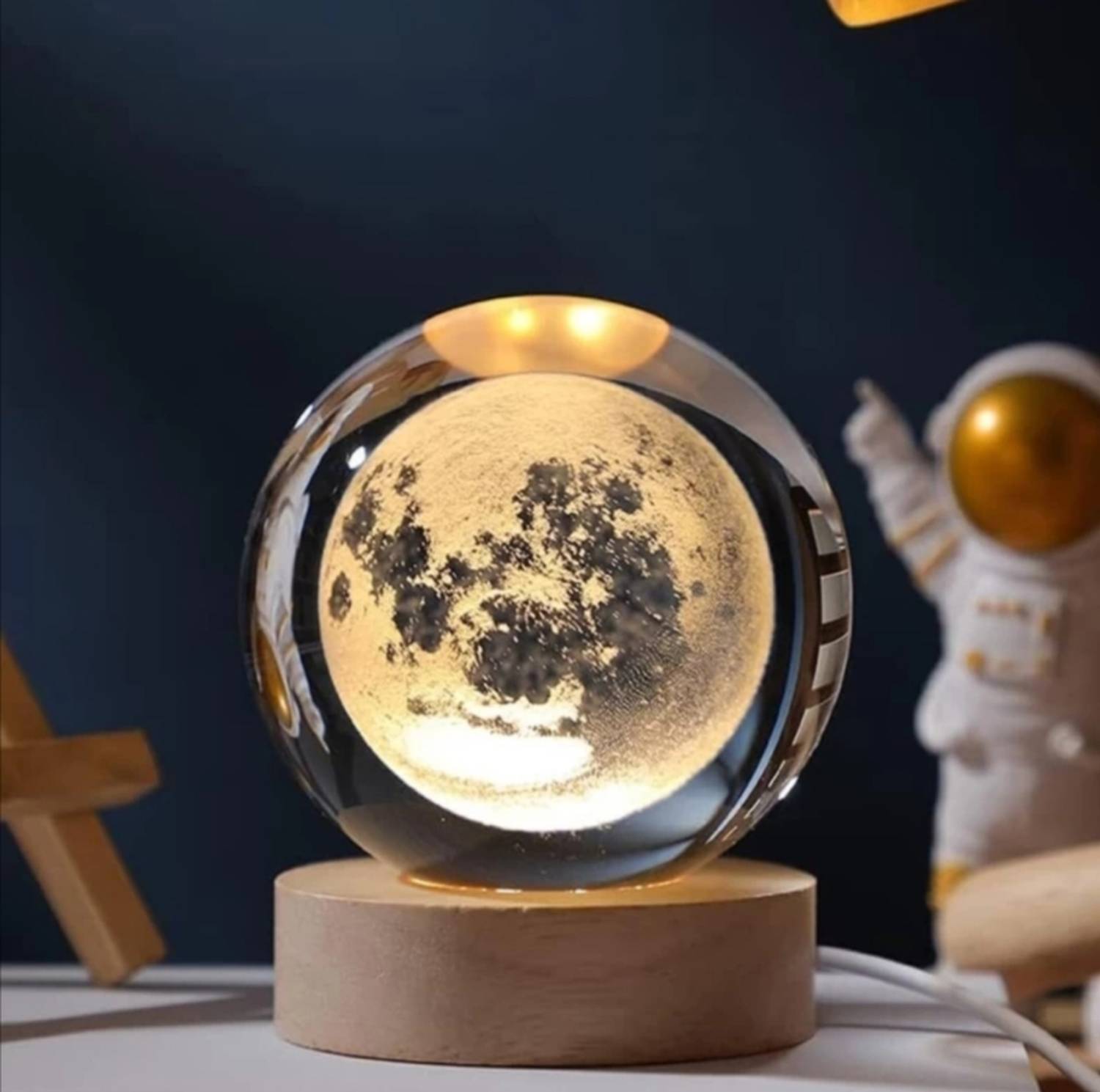 DECORGAN CRYSTAL BALL LED LAMP Table Lamp (10 cm, Multicolor)