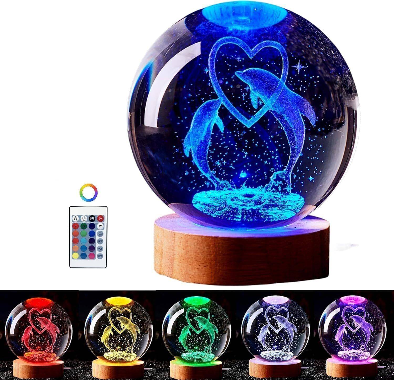 STARKENDY 16 Colors 3D Crystal Ball Lamp - Image 1