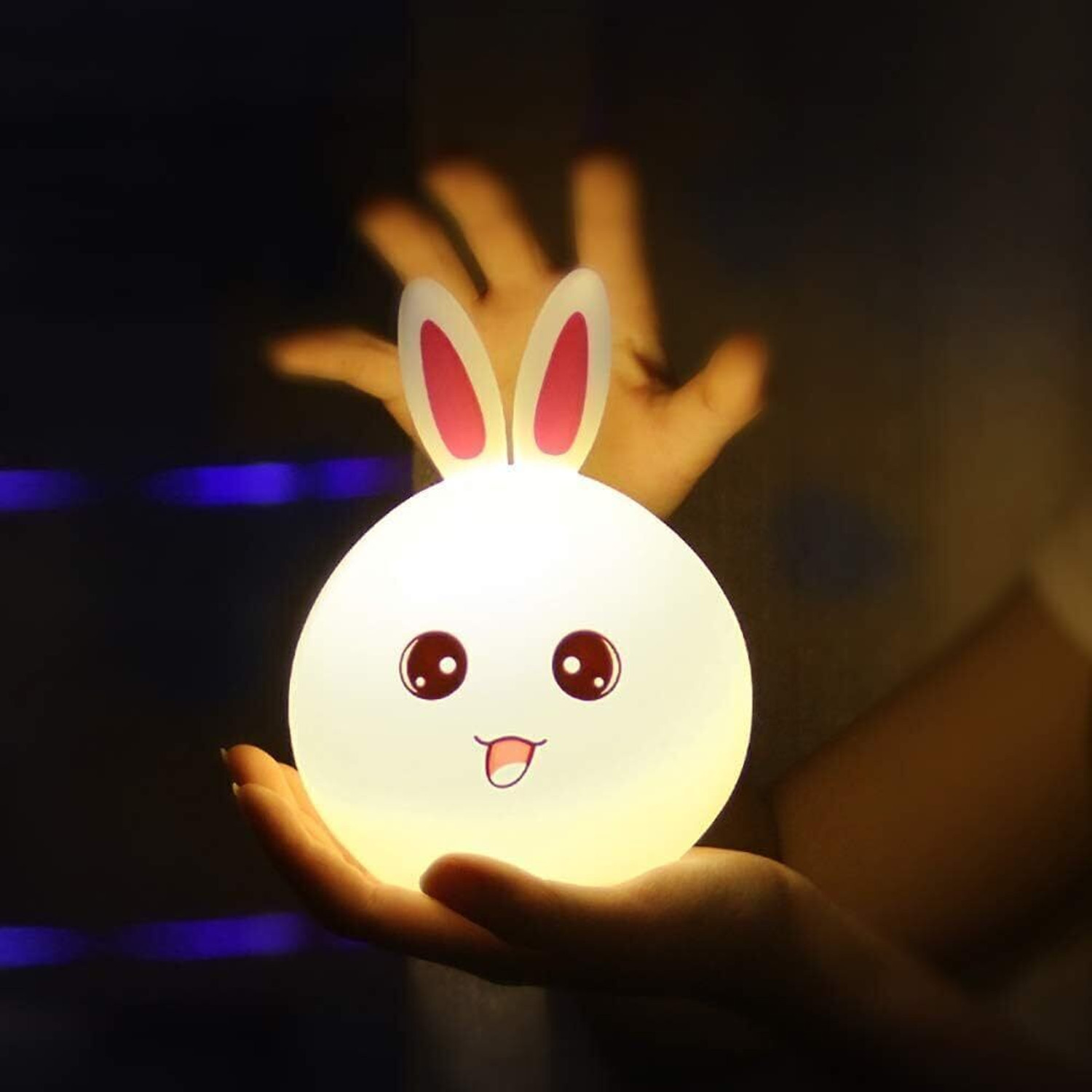 Image of Sarang Night Lamp For Kids,Silicone Cute Little Rabbit LED Table Lamp Night Lamp