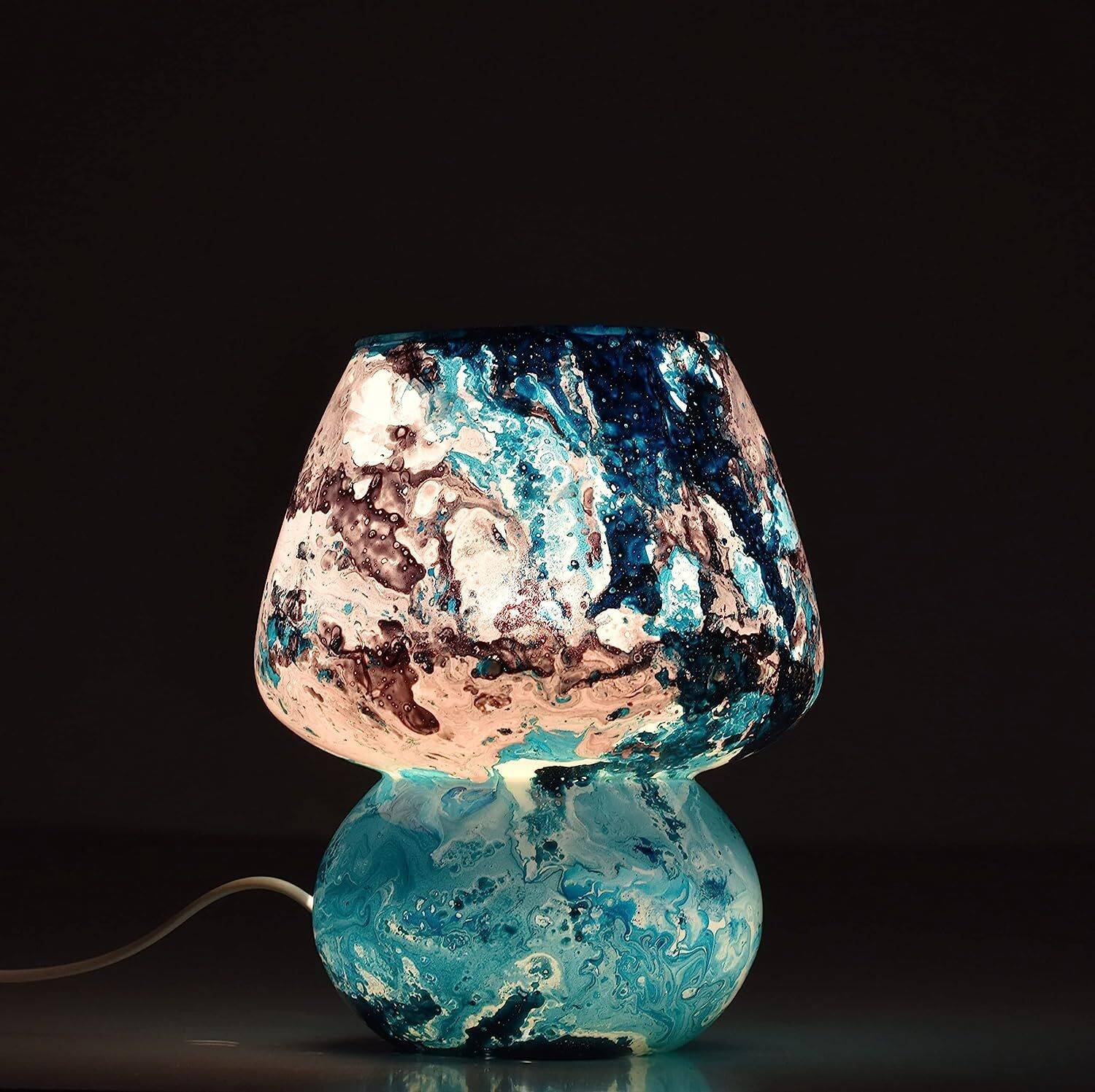 Ionic Glass Marble Design Universe Lamps Home Decor Glass Table L