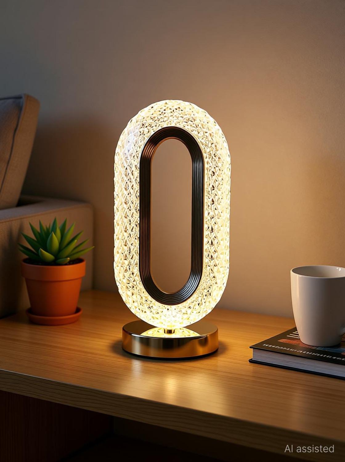Image of MAHENOOR ENTERPRISE Touch Control Crystal Table Desk Lamp USB Rechargeable Crystal Diamond Table Lamp