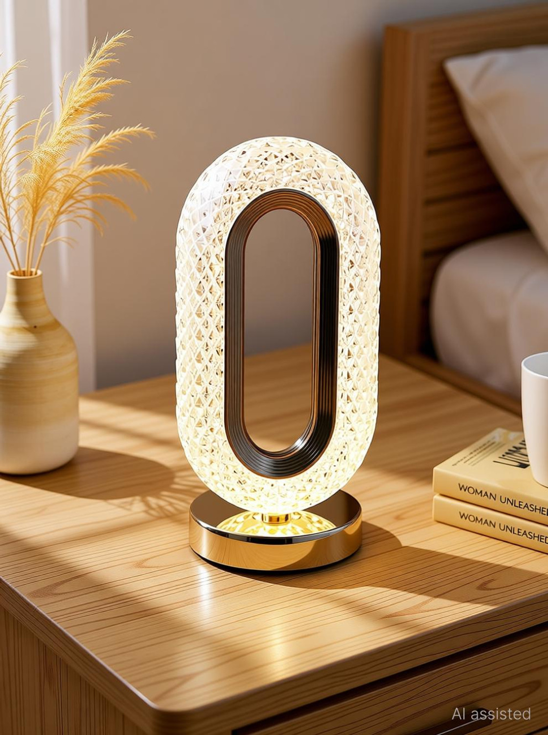 Image of MAHENOOR ENTERPRISE Touch Control Crystal Table Desk Lamp USB Rechargeable Crystal Diamond Table Lamp