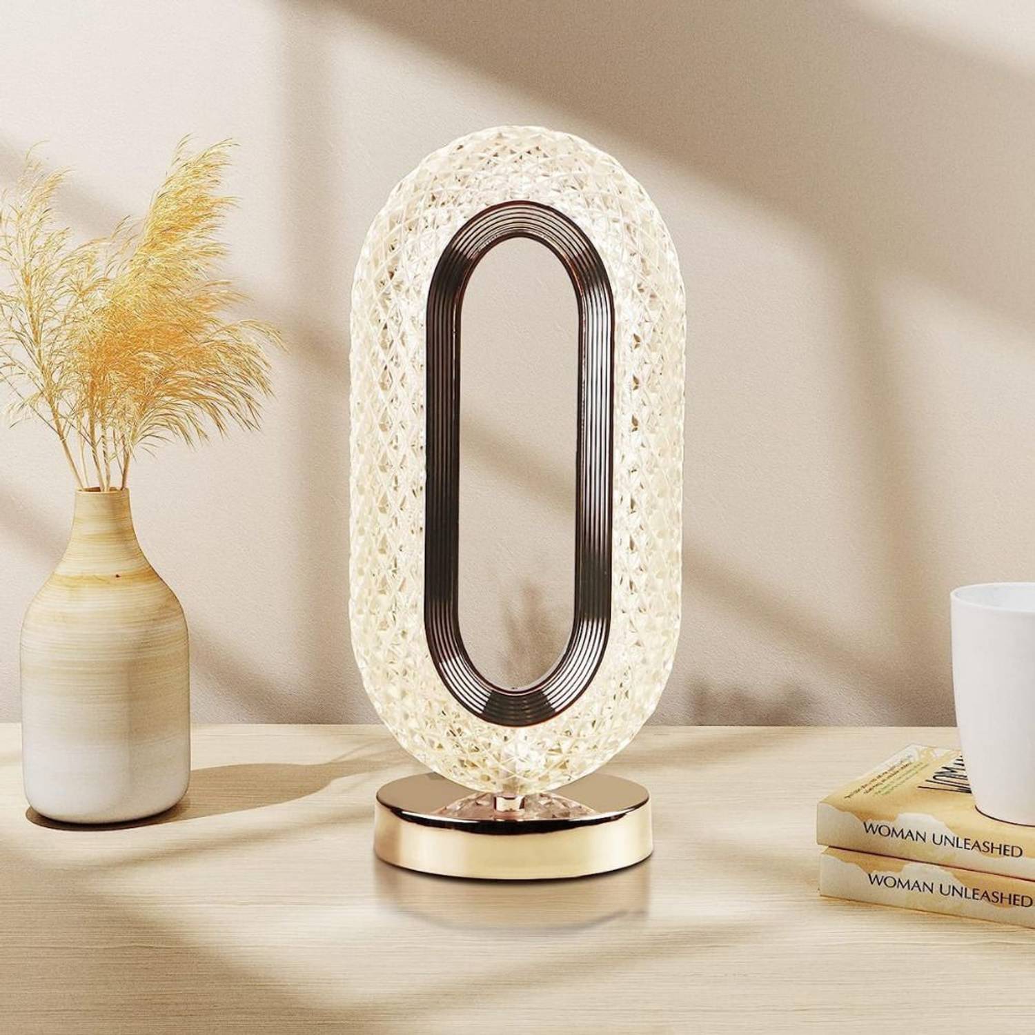 MAHENOOR ENTERPRISE Touch Control Crystal Table Desk Lamp USB Rec