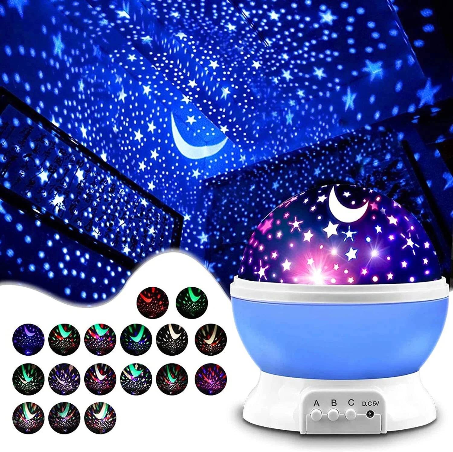 CRENTILA Light Star Rotating Projector Night Lamp (15 cm, Multico