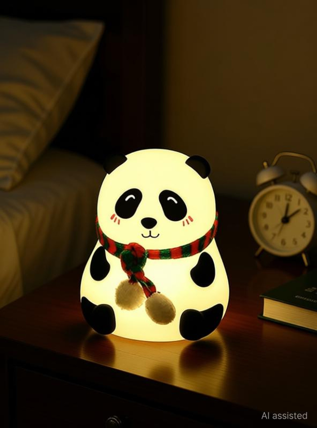 Image of DaduGirase Cute Panda Silicon USB Rechargeable Night Light Lamp with Gesture Control Sensor Night Lamp