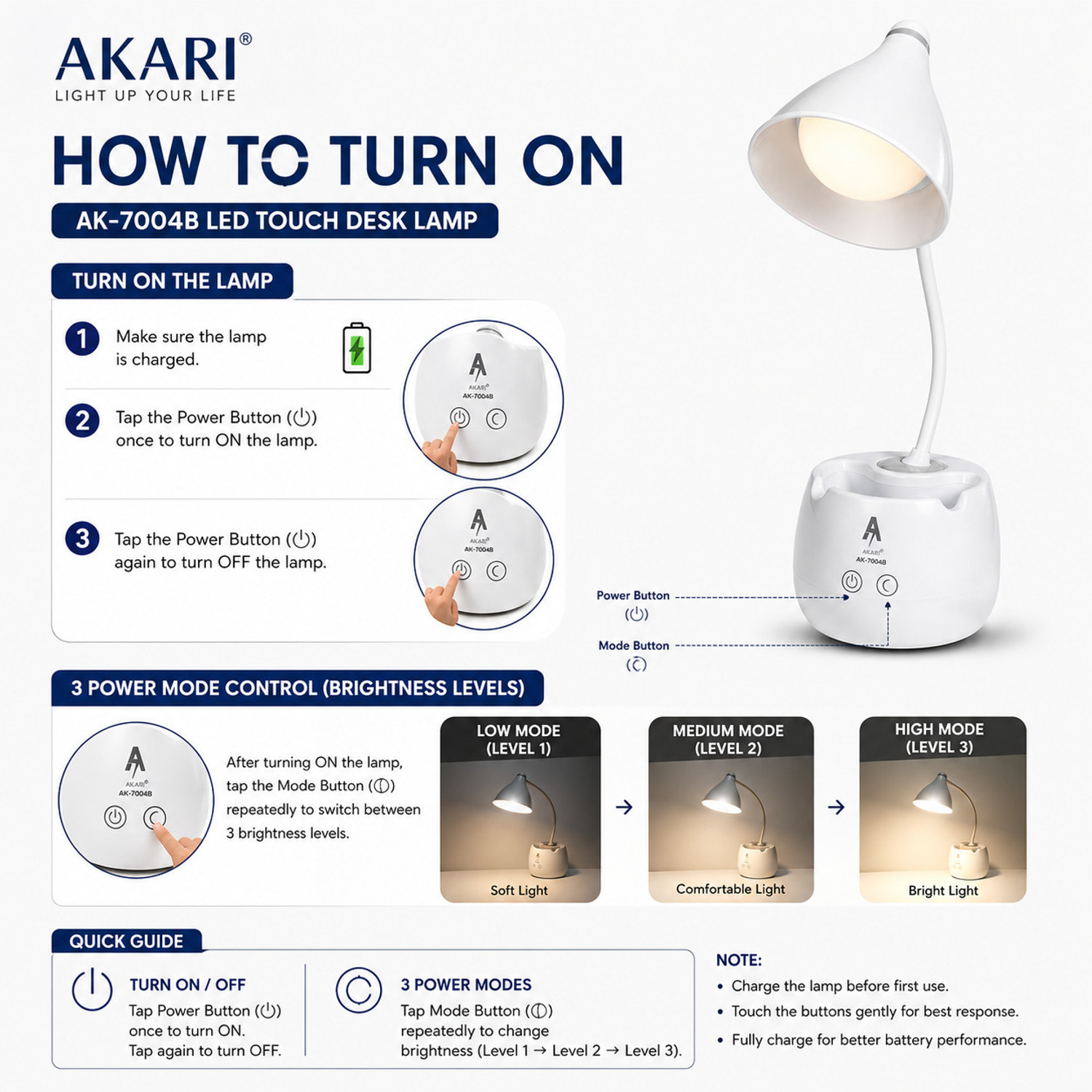 Image of AKARI The AK-7004B Desk Lamp: A Beacon of Light Study Lamp
