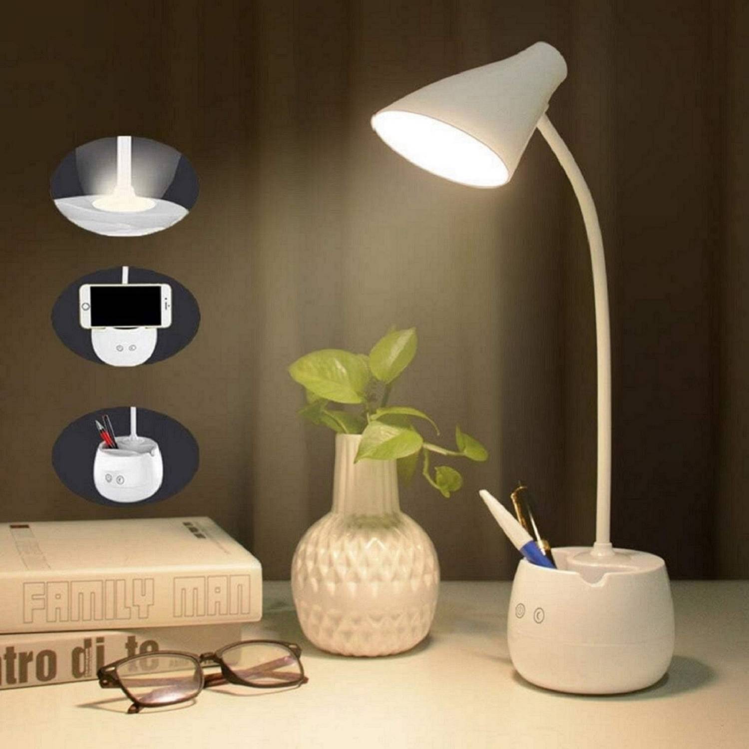 AKR ROCK LIGHT TABLE LAMP WITH PEN STAND & MOBILE STAND Flood Lam