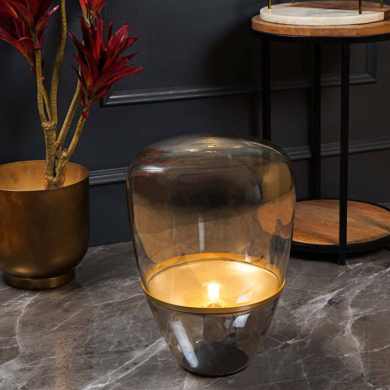 The Artment Elysian Glass Lamp Table Lamp (55 cm, Transparent)