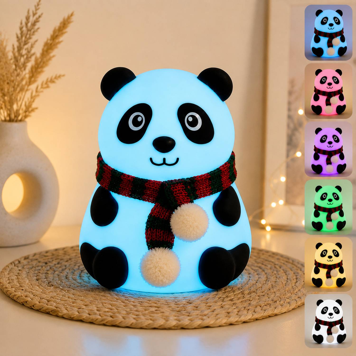 ANKRI Cute Panda Night Light for Kids Silicone Night Color Changing Lamp to Decor Room Night Lamp