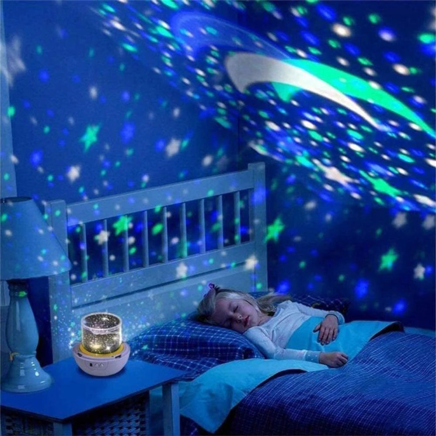 Image of SHOPOGENIX Star Projector Night Light with 5Light Modes & 6 Films Night Lamp Night Lamp