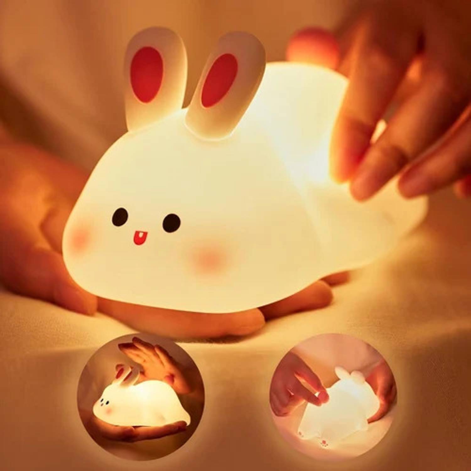 EcoRoots Mini Rabbit Night Light Yellow LED Decorative Lamp for