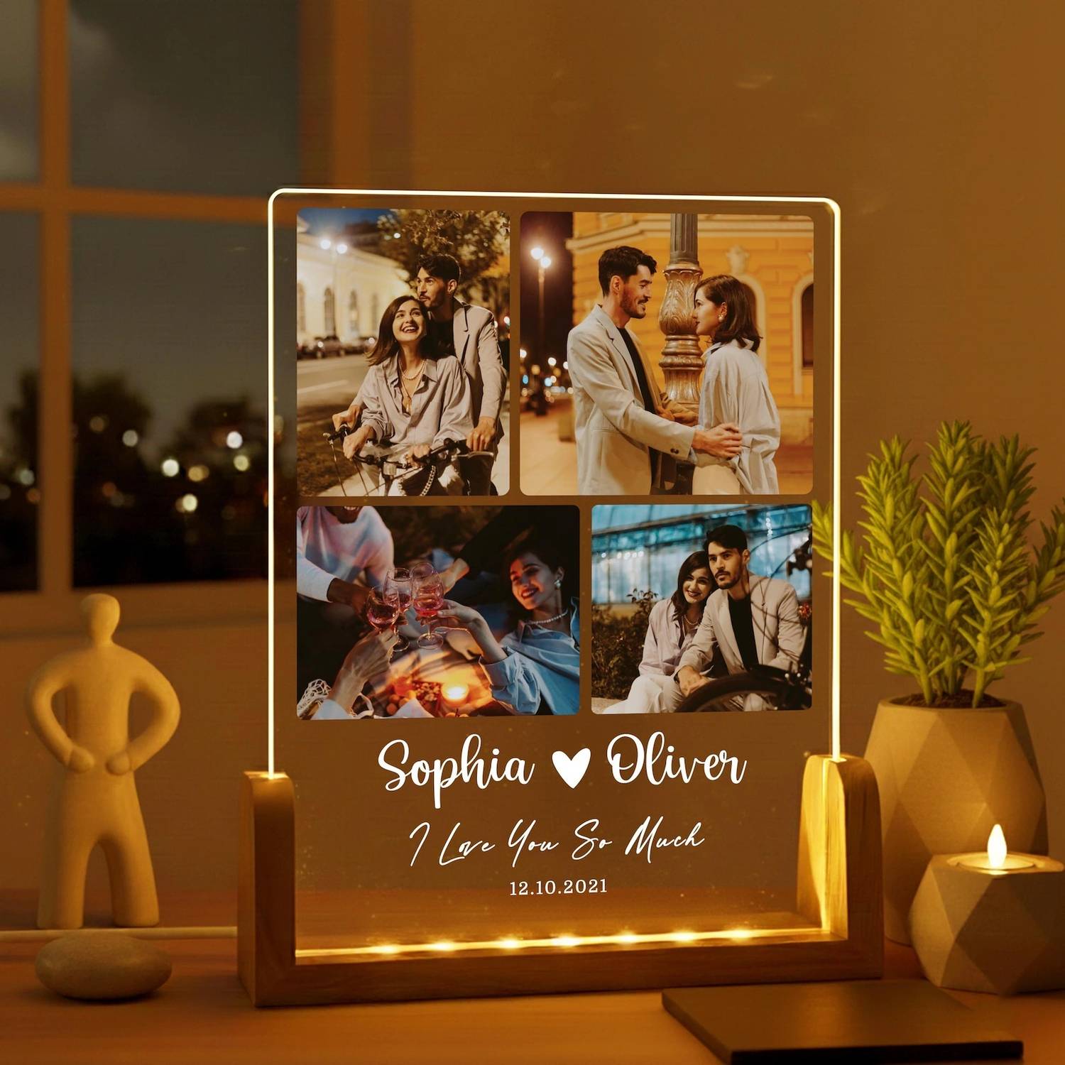 CRAFTY MARVELS Personalized Photo Lamp, Night Light Plaque, Chris