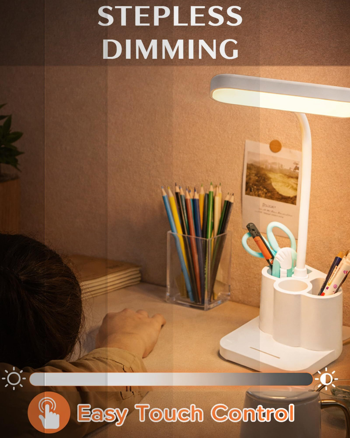 Image of Glowhere LED Lamp Adjustable 3 Modes Touch USB Study & Desk Light Study Lamp