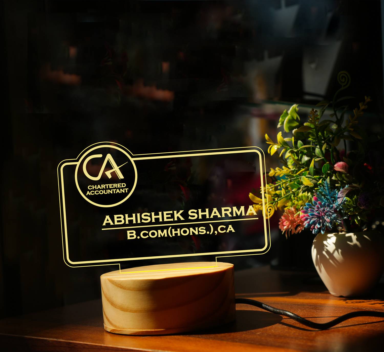 Viyapaari Customized CA(Chartered Accountant) LED Table Lamp Gift
