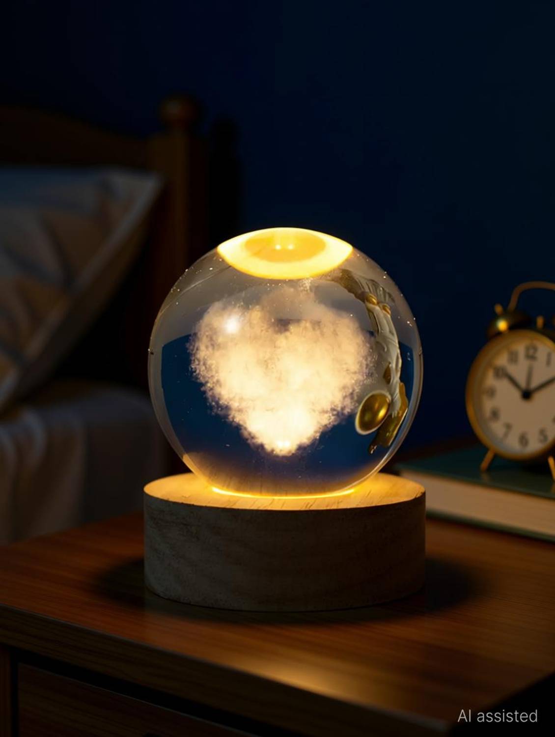 Aipom 3D Heart Crystal Ball Night Lamp