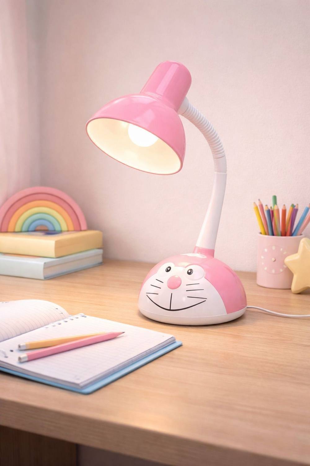 Powerlam Kids Table Lamp with Flexible Neck, Soft Light for Study