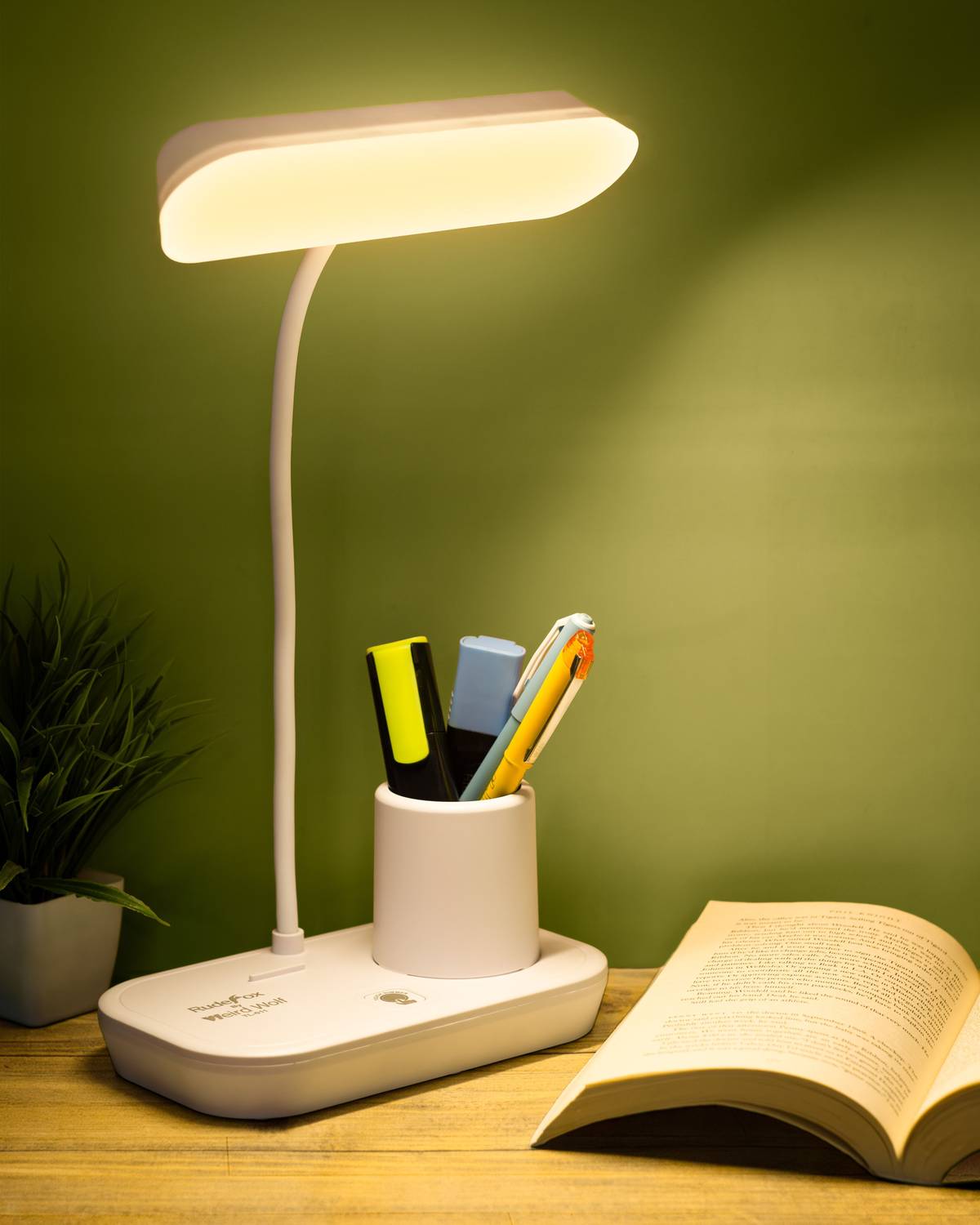 WEIRD WOLF 3 Colour Mode Light- White, Warm, Table, Study Lamp (3