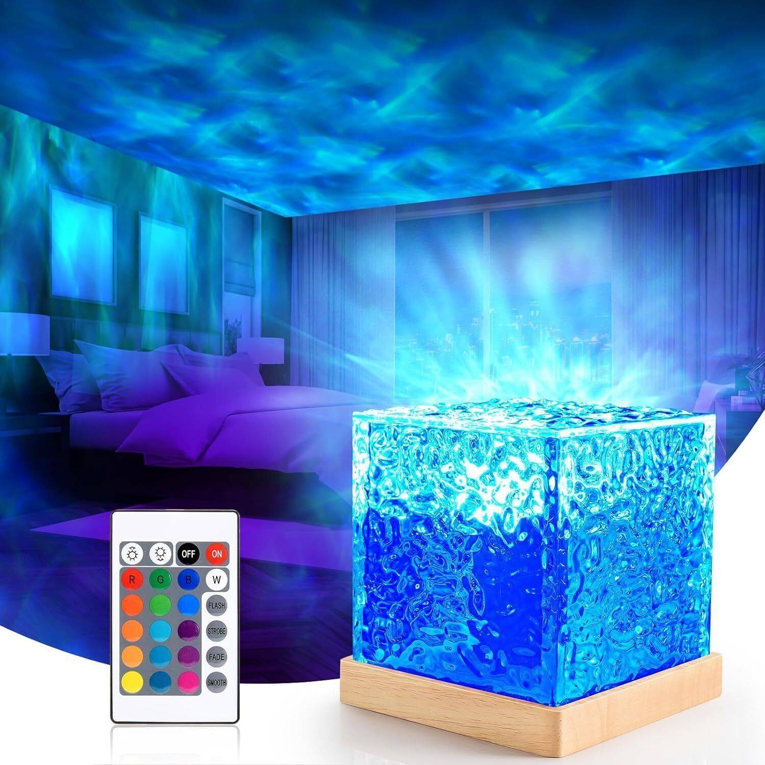 EBLOOMING Ocean Wave Lamp Dynamic Water Ripple Projection Light,