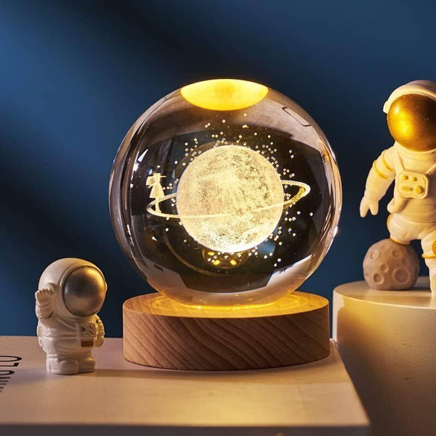 carempire 3D Crystal Ball Night Light Ball Projection Lamp Planet