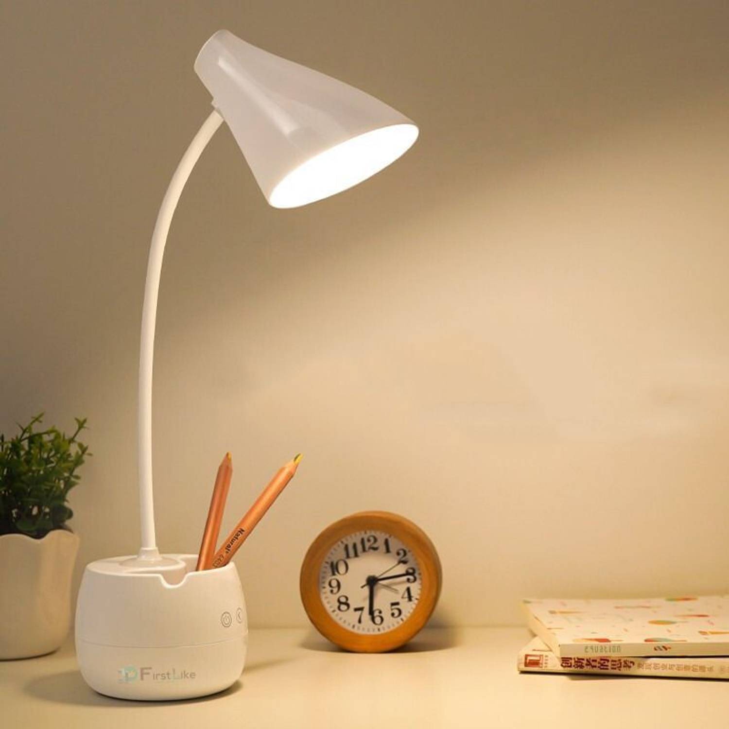 FIRSTLIKE Rechargeable LED Touch On/Off Desk for Student Study Lamp