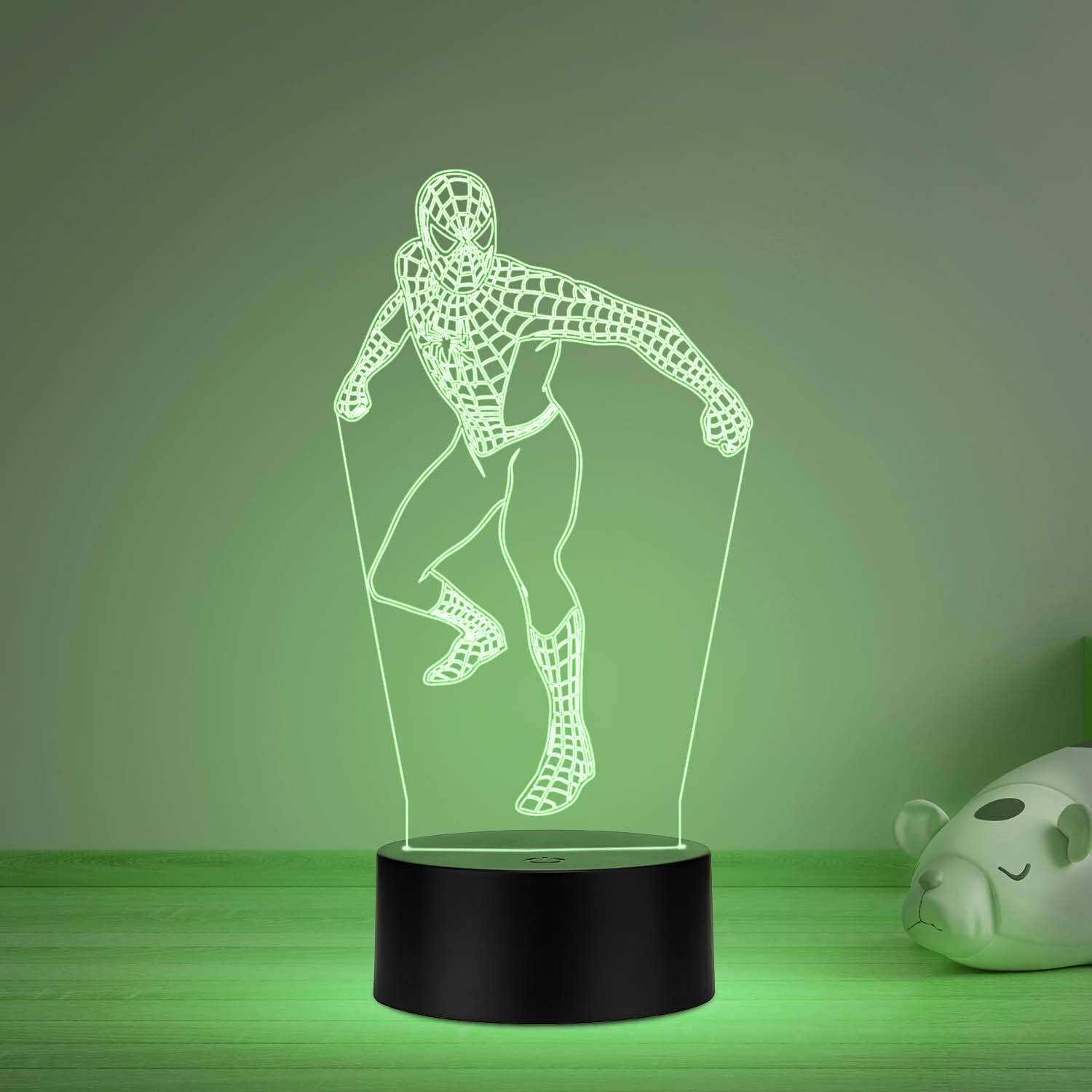 MARVEL スパイダーマンランプ StarLaser Spiderman Night Light for Gifts 3D LED Illusion Lamp