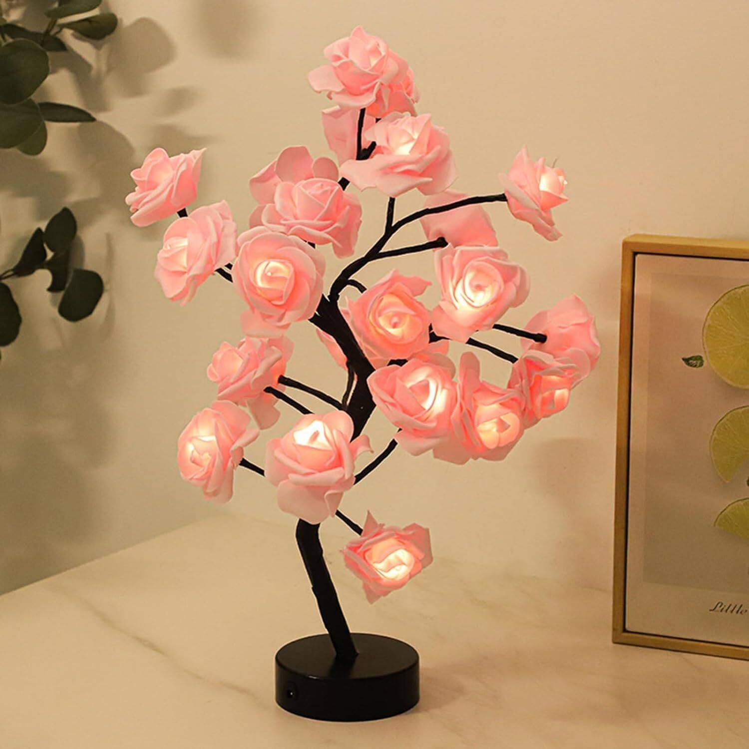 XERGY Rose Tree Lights Lamp, 24 LED Rose Flower Tree USB Operated