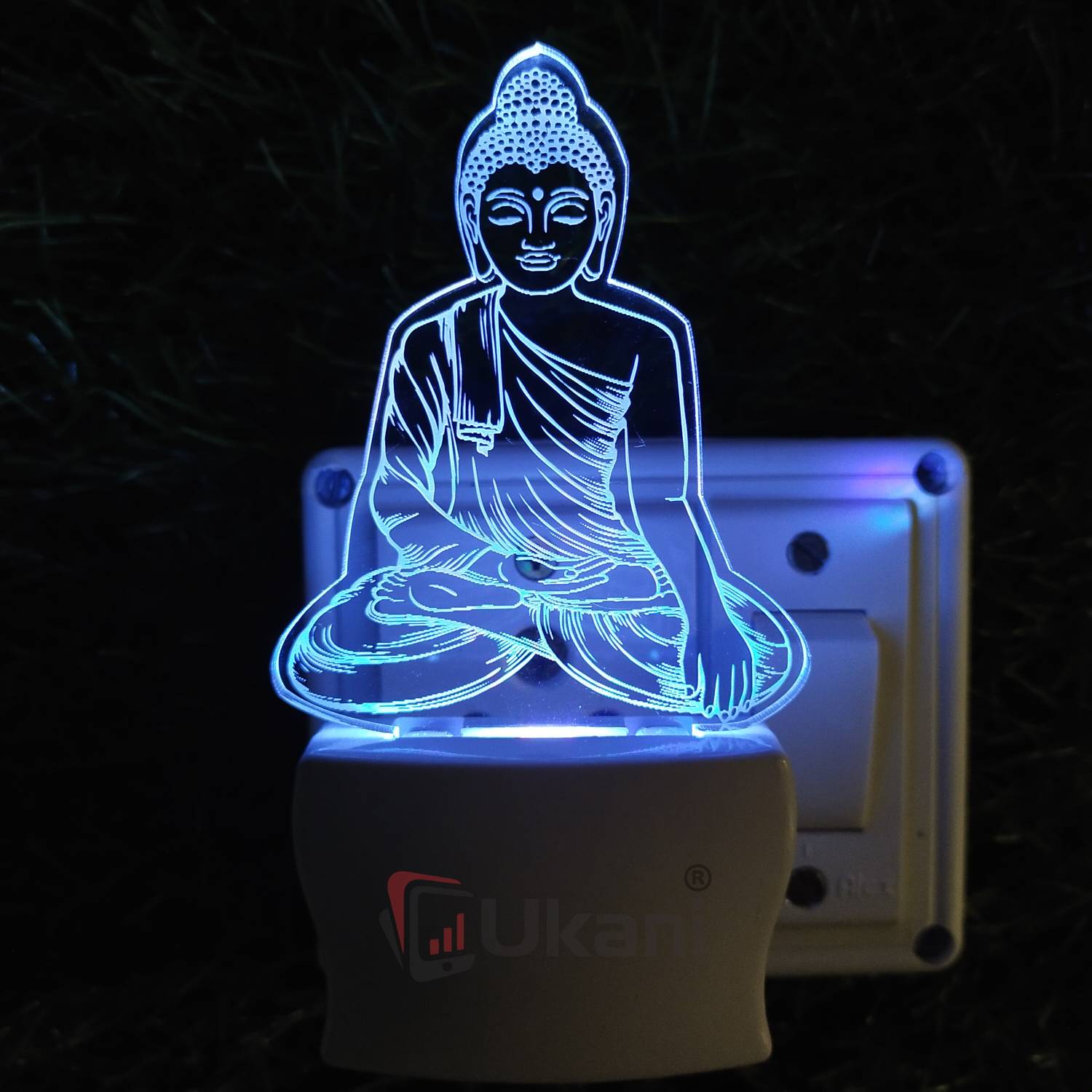 UKANI GAUTAM BUDDHA Acrylic 3D Illusion RGB 7 Colour Changing LED