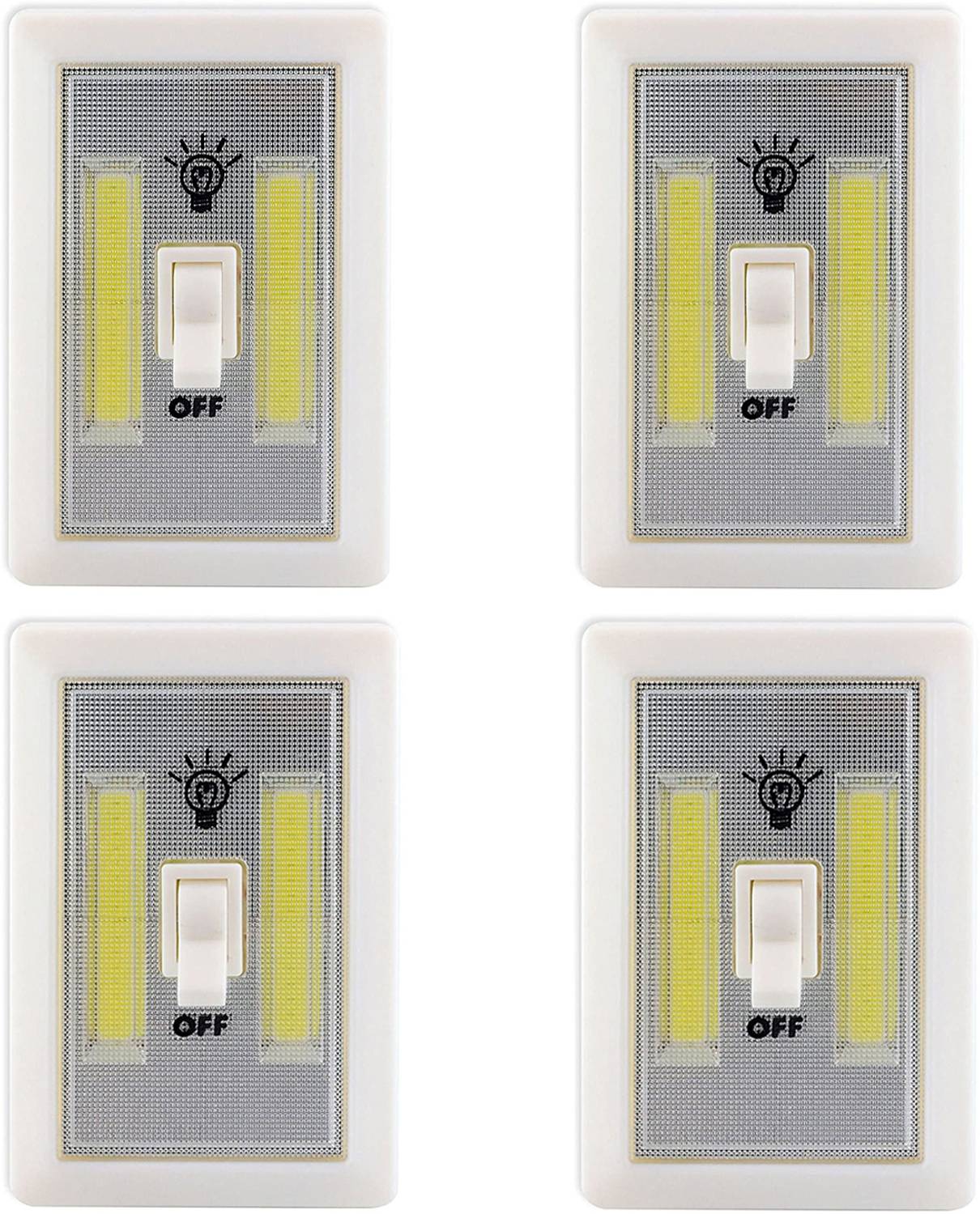 Ascension 2W 240 Lumens COB Wall Switch Lights, Emergency Light (Pack Of 4) Night Lamp