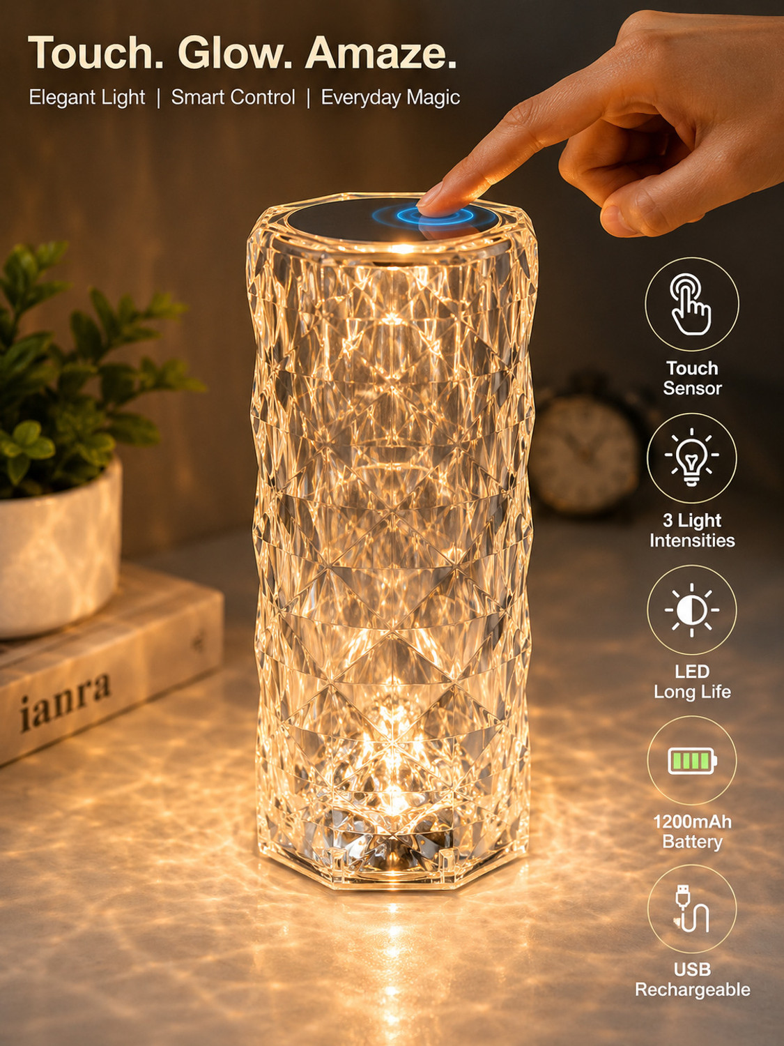 Image of Wellnon Touch Sensor Multi Color LED Table Lamp
