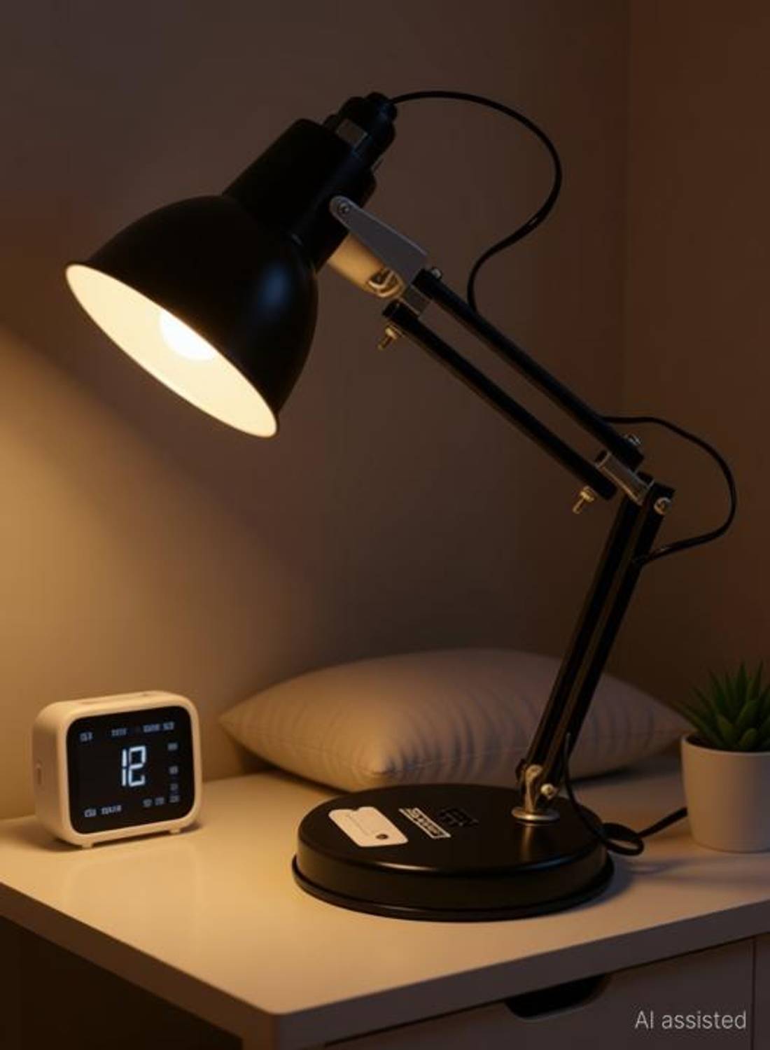 Satish Aluminium Table Lamp Black Pack of 1 - Image 2