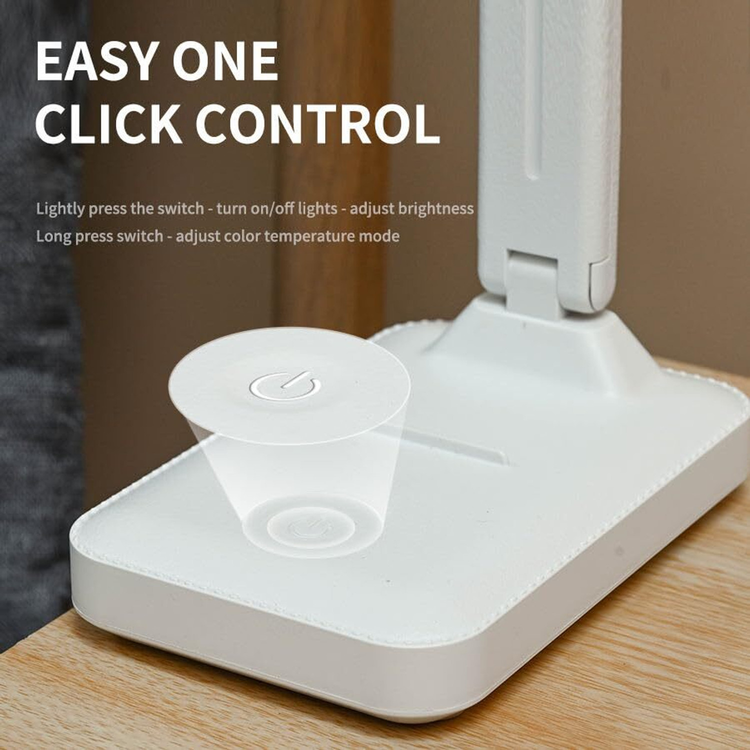 Image of Trust Ware Foldable Desk Light 2000mAh Rechargeable Battery Touch Sensor On /Off Study Lamp