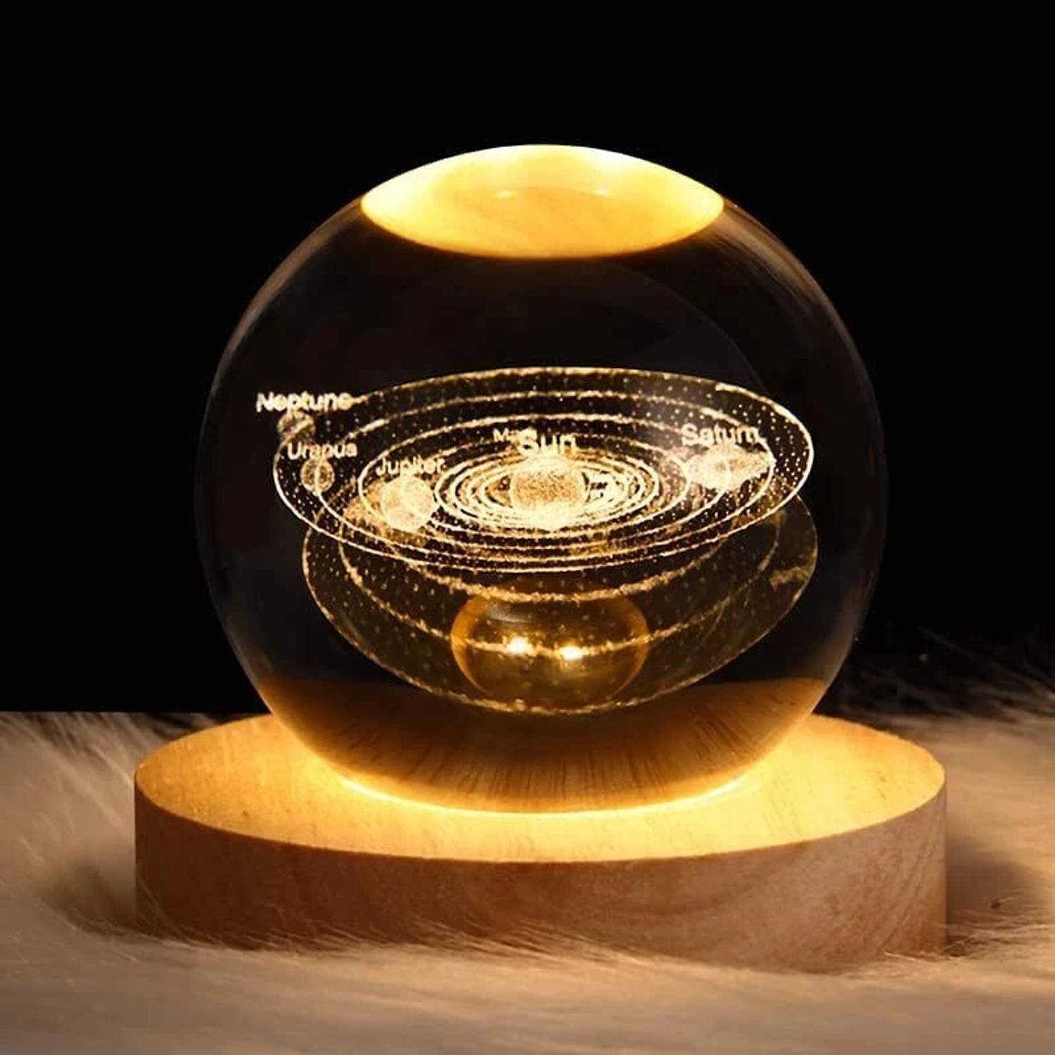 carempire 3D Solar System Crystal Ball Night Light Ball Projectio