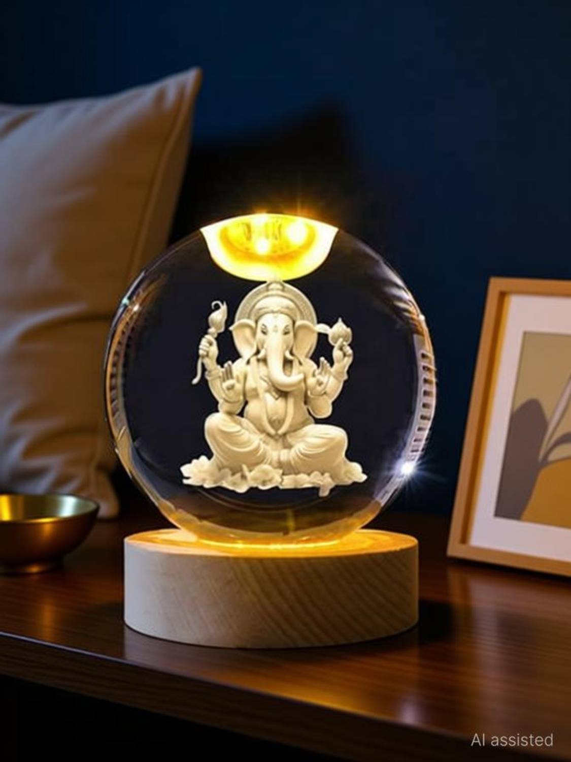 KMJSA 3D Galaxy Crystal Ball Night Lamp - Image 1